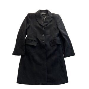 ZARA Manteco Italian Fabric Wool Blend Coat in Black